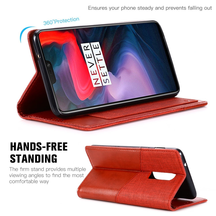 For OnePlus 6 MUXMA MX109 Horizontal Flip Leather Case with Holder & Card Slot & Wallet
