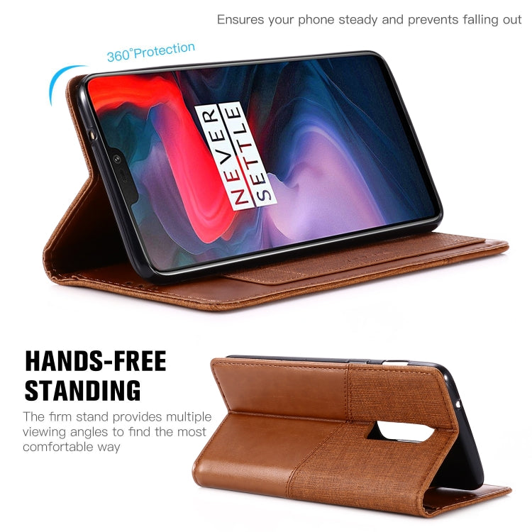 For OnePlus 6 MUXMA MX109 Horizontal Flip Leather Case with Holder & Card Slot & Wallet