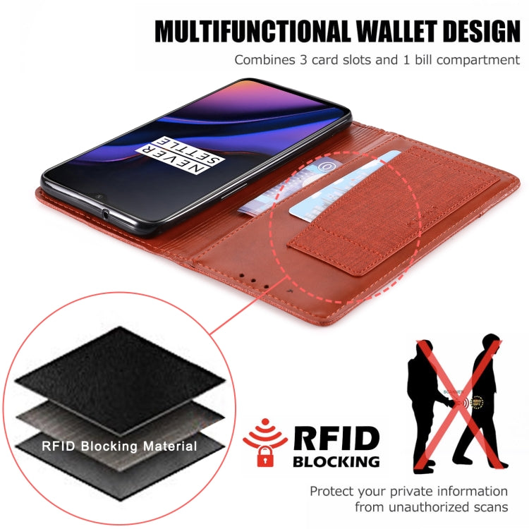 For OnePlus 6T MUXMA MX109 Horizontal Flip Leather Case with Holder & Card Slot & Wallet