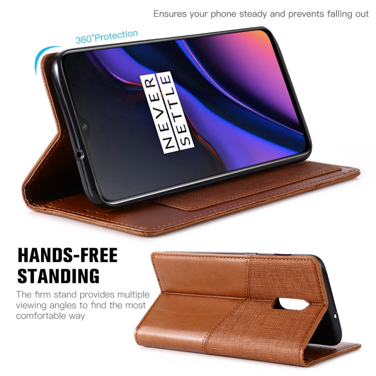 For OnePlus 6T MUXMA MX109 Horizontal Flip Leather Case with Holder & Card Slot & Wallet