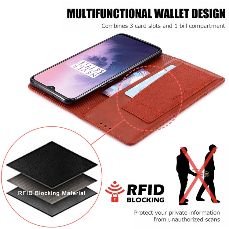 For OnePlus 7 MUXMA MX109 Horizontal Flip Leather Case with Holder & Card Slot & Wallet