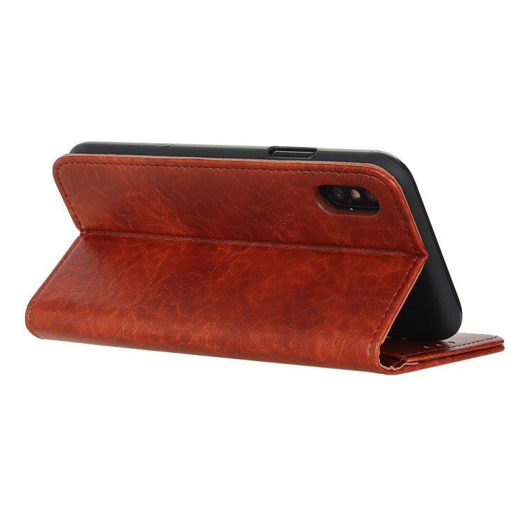 For Xiaomi Redmi 9A Magnetic Crazy Horse Texture Horizontal Flip Leather Case with Holder & Card Slots & Wallet