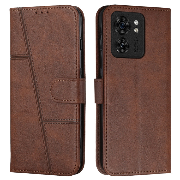 For Motorola Edge 40 Stitching Calf Texture Buckle Leather Phone Case