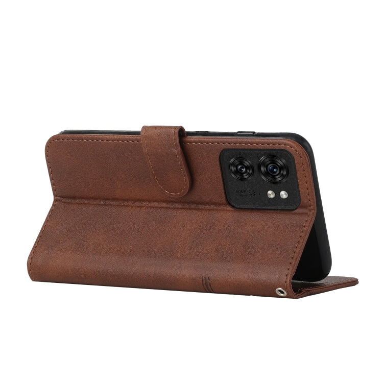For Motorola Edge 40 Stitching Calf Texture Buckle Leather Phone Case