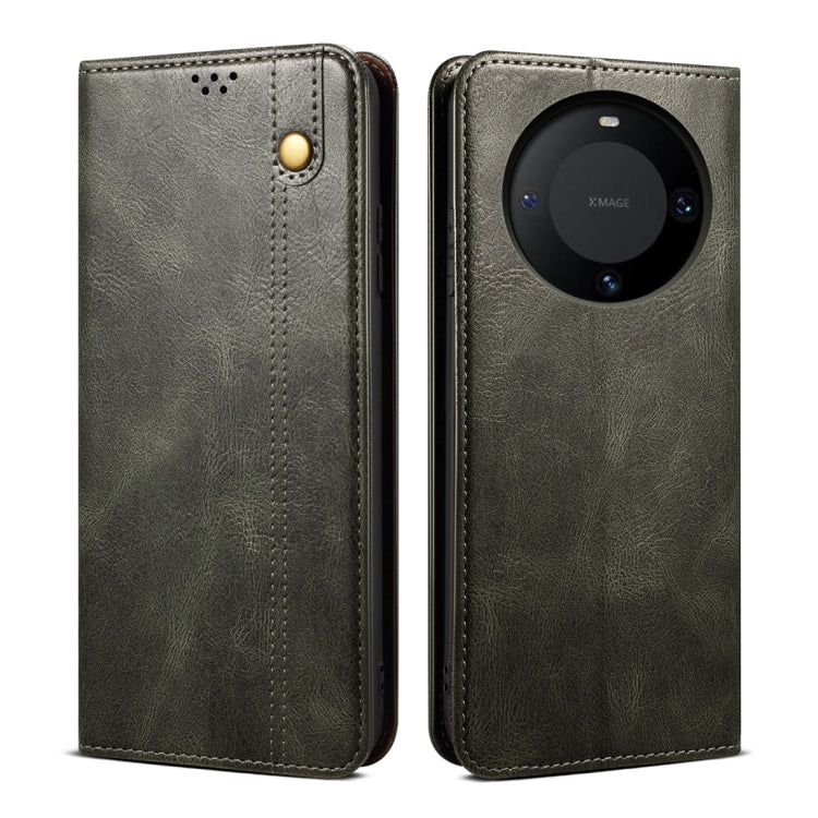 For Huawei Mate 60 Oil Wax Crazy Horse Texture Leather Phone Case