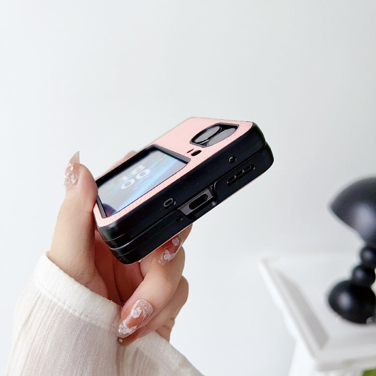 For OPPO Find N2 Flip Litchi Texture PU Shockproof Phone Case with Holder