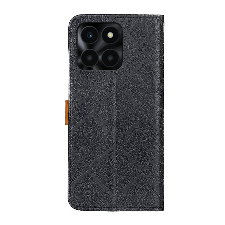 For Honor X6a European Floral Embossed Leather Phone Case