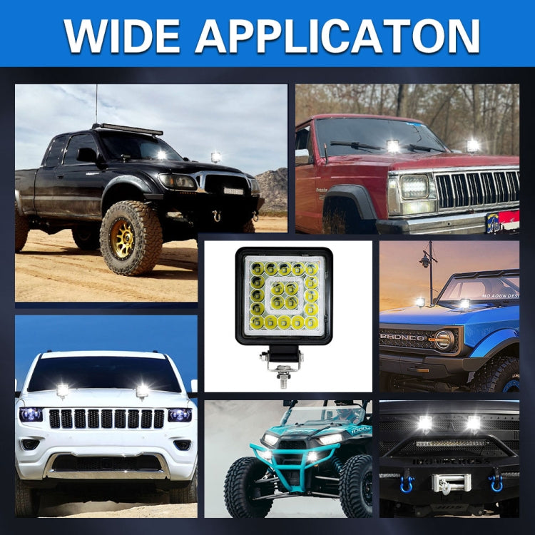 E10 1 Pair 4 inch Square Double Circle Angel Eye Work Light(Black)