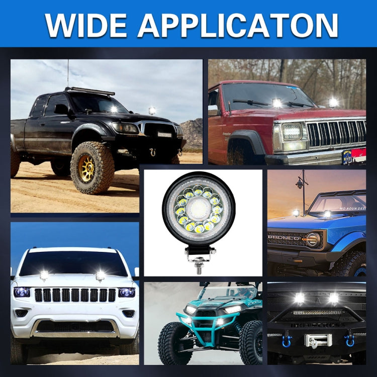 E10 1 Pair 4 inch Round Double Circle Angel Eye Work Light(Black)