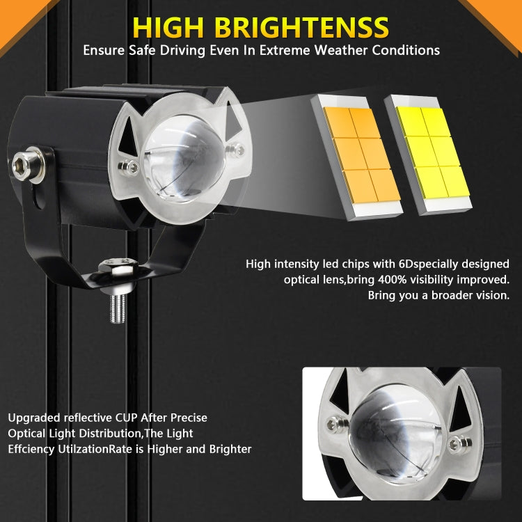 S19 IP68 Waterproof Motorcycle Spotlight(Black)