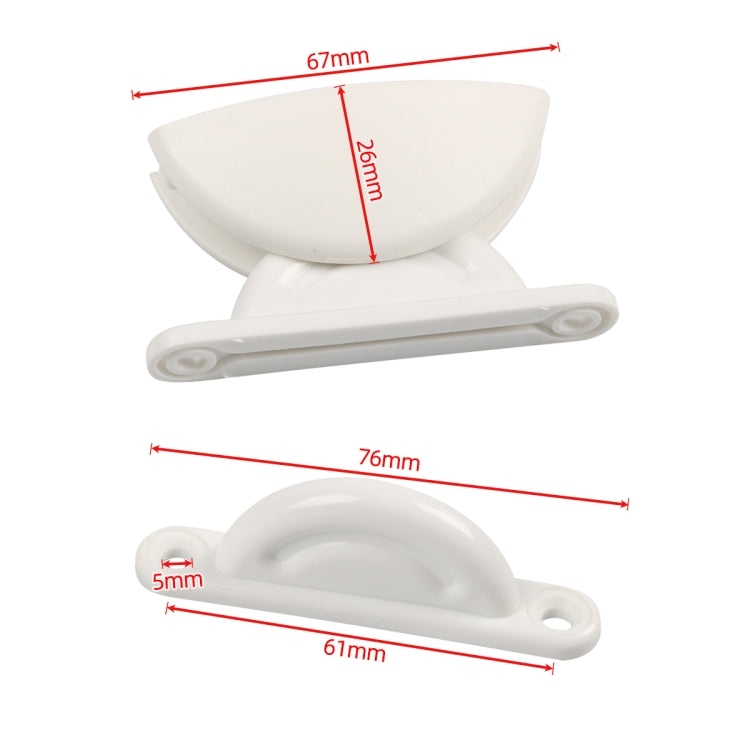 A8627 2 Pair RV Hatch Semi-circular Retainer Kit with Screws(White)