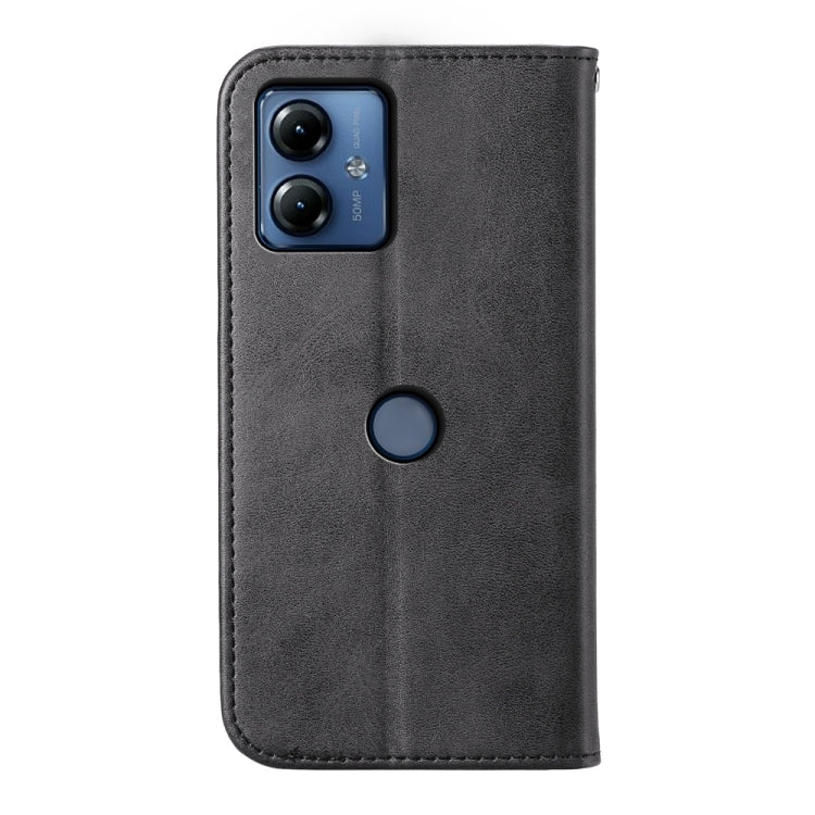 For Motorola Moto G14 Cubic Grid Calf Texture Magnetic Leather Phone Case