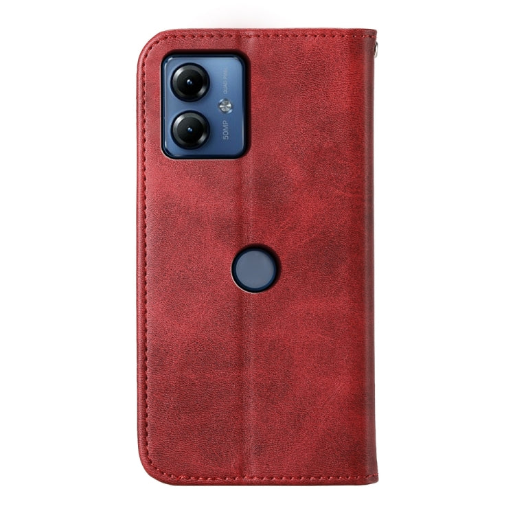 For Motorola Moto G14 Cubic Grid Calf Texture Magnetic Leather Phone Case