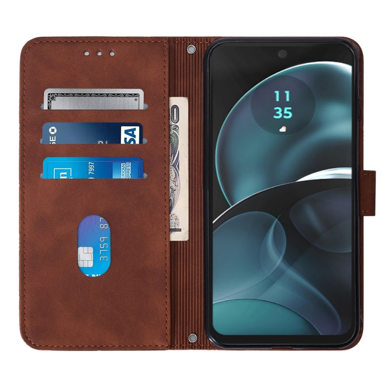 For Motorola Moto G14 Crossbody 3D Embossed Flip Leather Phone Case