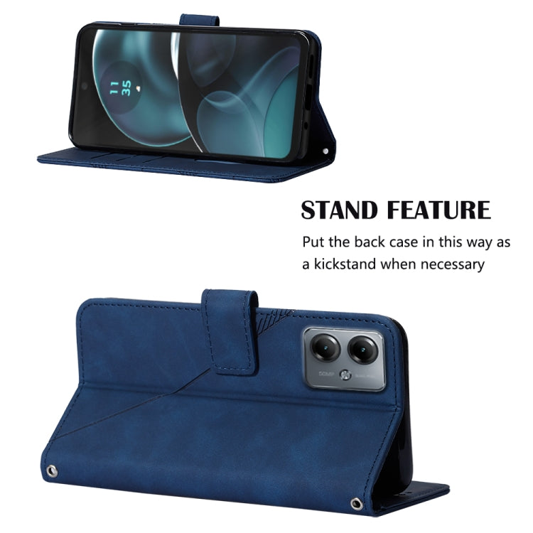 For Motorola Moto G14 Crossbody 3D Embossed Flip Leather Phone Case