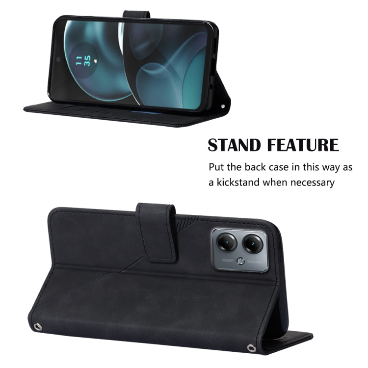 For Motorola Moto G14 Crossbody 3D Embossed Flip Leather Phone Case