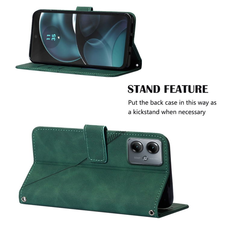 For Motorola Moto G14 Crossbody 3D Embossed Flip Leather Phone Case