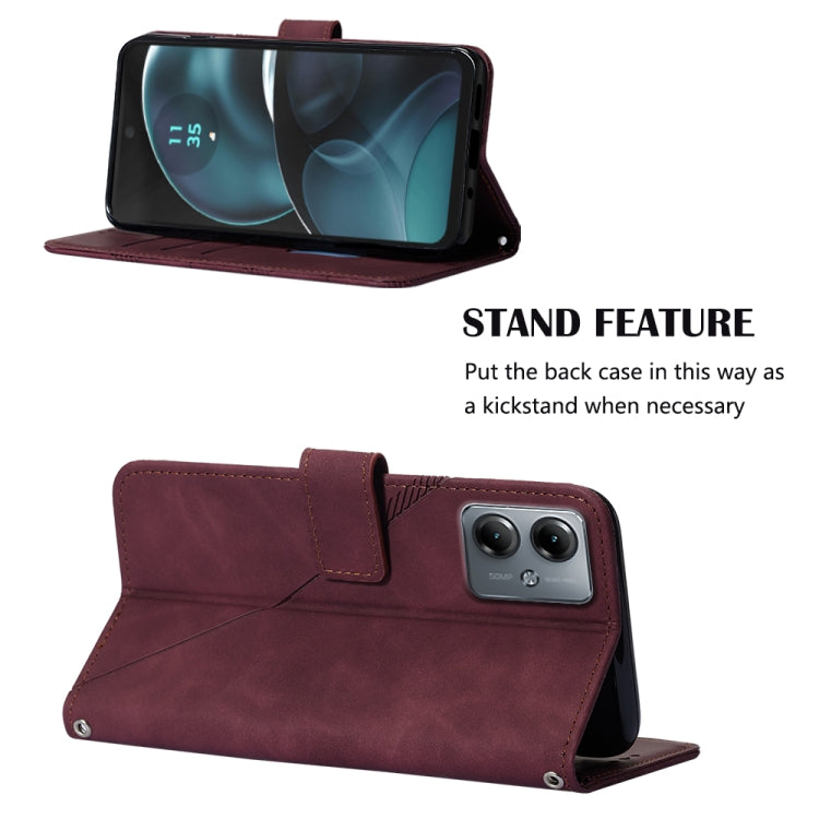 For Motorola Moto G14 Crossbody 3D Embossed Flip Leather Phone Case