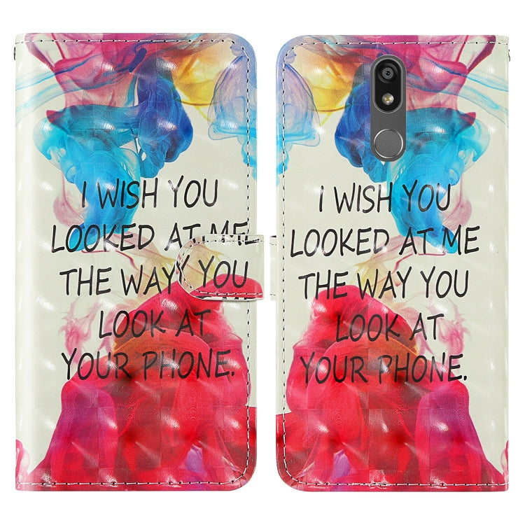 For LG K40 (2019) 3D Painting Colored Drawing Pattern Horizontal Flip TPU + PU Leather Case with Holder & Card Slots & Wallet & Lanyard