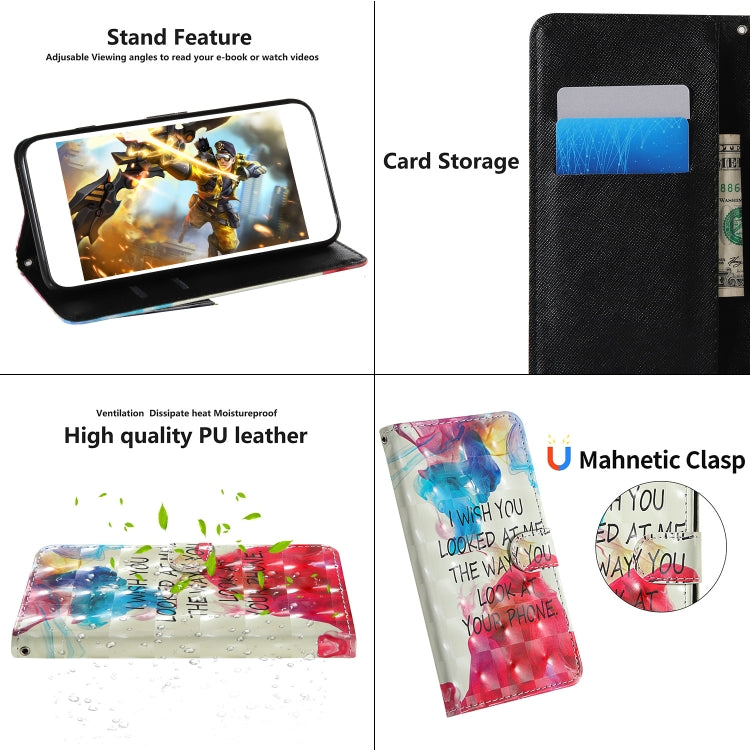 For LG K41S / K50S 3D Painting Colored Drawing Pattern Horizontal Flip TPU + PU Leather Case with Holder & Card Slots & Wallet & Lanyard