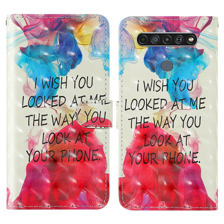 For LG K61 3D Painting Colored Drawing Pattern Horizontal Flip TPU + PU Leather Case with Holder & Card Slots & Wallet & Lanyard