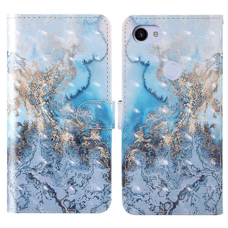 For Google Pixel 3a 3D Painting Colored Drawing Pattern Horizontal Flip TPU + PU Leather Case with Holder & Card Slots & Wallet & Lanyard