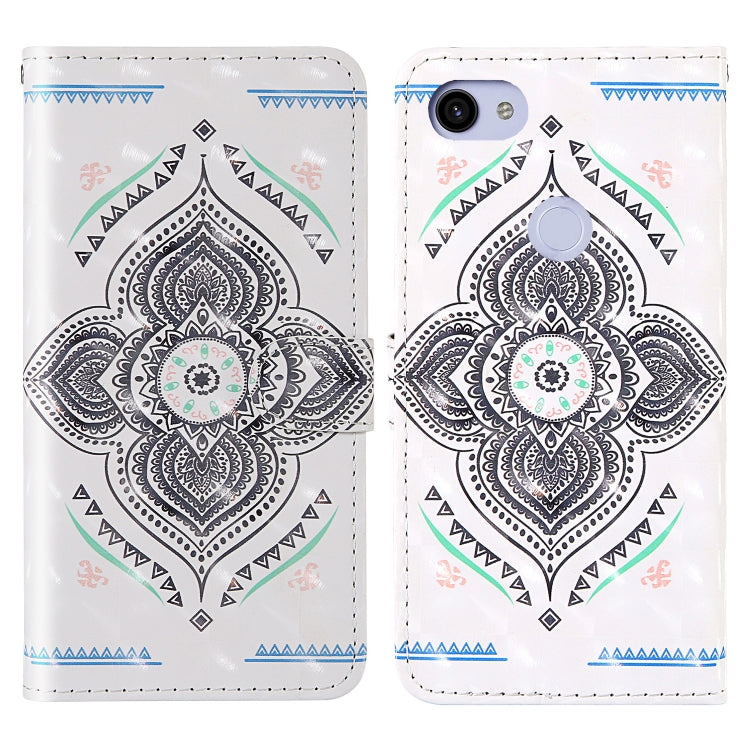 For Google Pixel 3a 3D Painting Colored Drawing Pattern Horizontal Flip TPU + PU Leather Case with Holder & Card Slots & Wallet & Lanyard