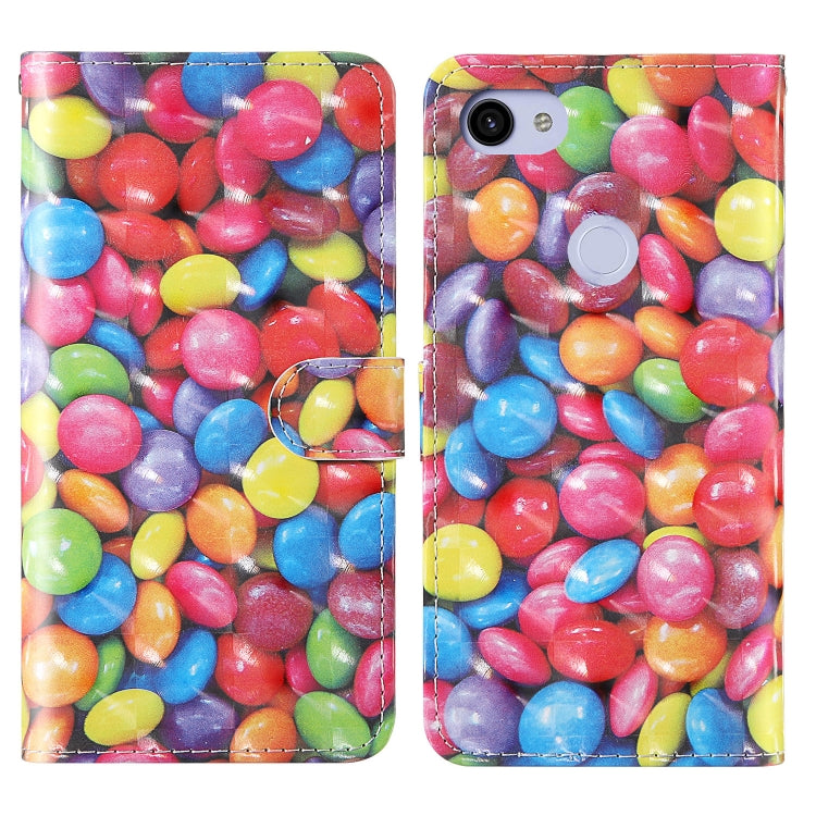 For Google Pixel 3a 3D Painting Colored Drawing Pattern Horizontal Flip TPU + PU Leather Case with Holder & Card Slots & Wallet & Lanyard