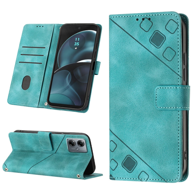 For Motorola Moto G14 Skin-feel Embossed Leather Phone Case