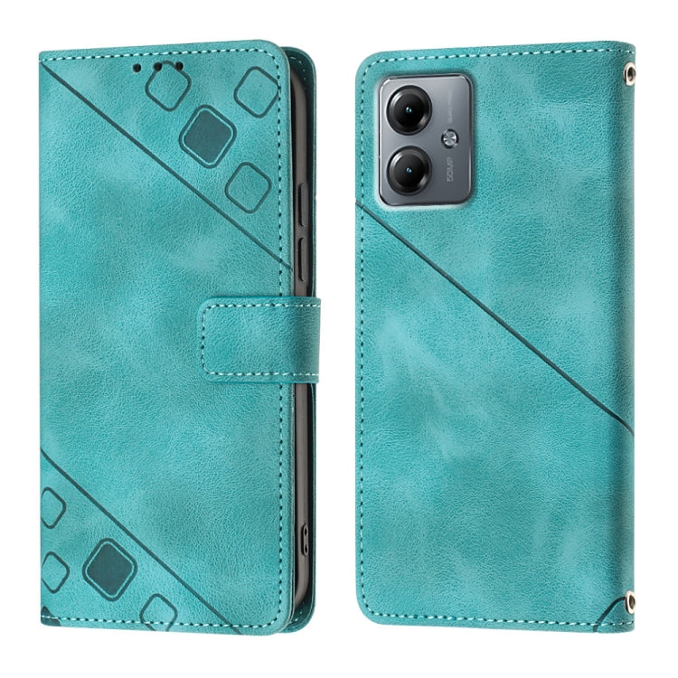 For Motorola Moto G14 Skin-feel Embossed Leather Phone Case
