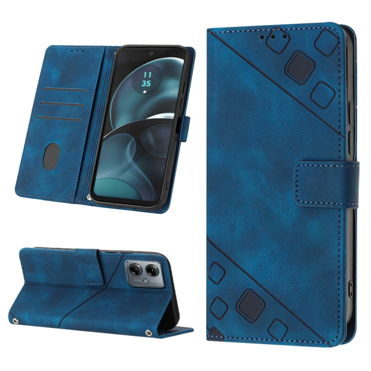 For Motorola Moto G14 Skin-feel Embossed Leather Phone Case