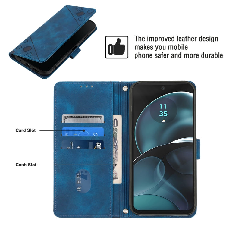 For Motorola Moto G14 Skin-feel Embossed Leather Phone Case