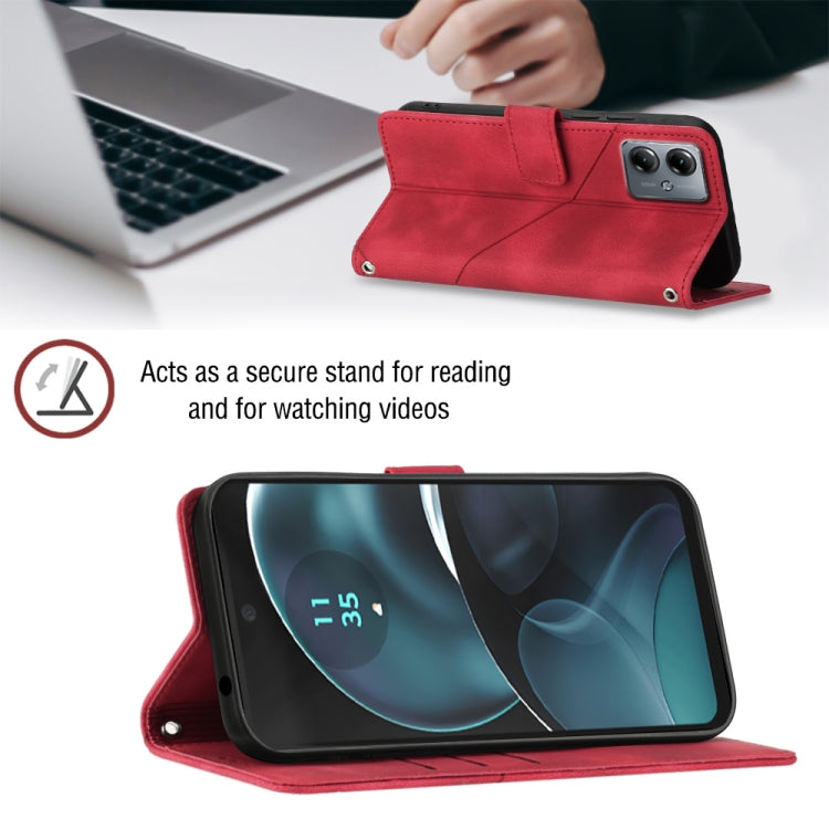 For Motorola Moto G14 Skin-feel Embossed Leather Phone Case