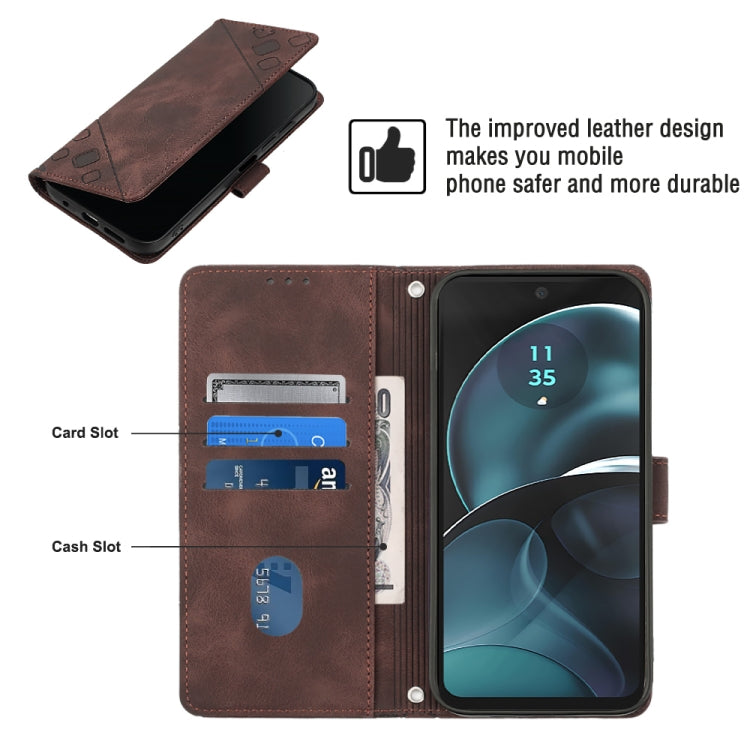 For Motorola Moto G14 Skin-feel Embossed Leather Phone Case