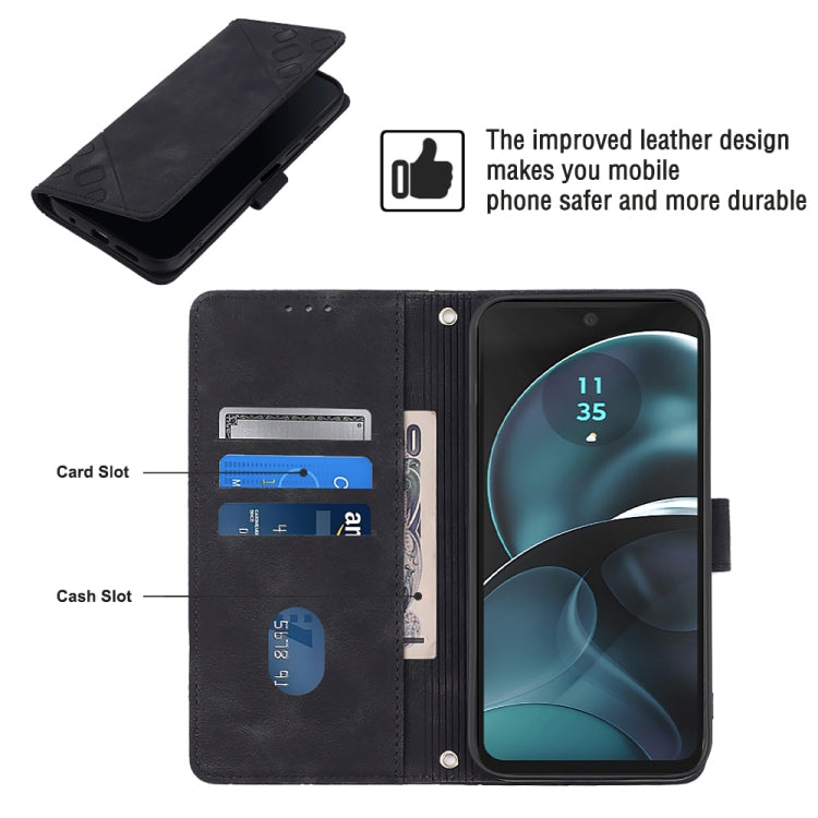 For Motorola Moto G14 Skin-feel Embossed Leather Phone Case