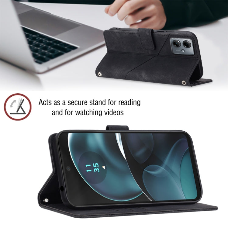 For Motorola Moto G14 Skin-feel Embossed Leather Phone Case