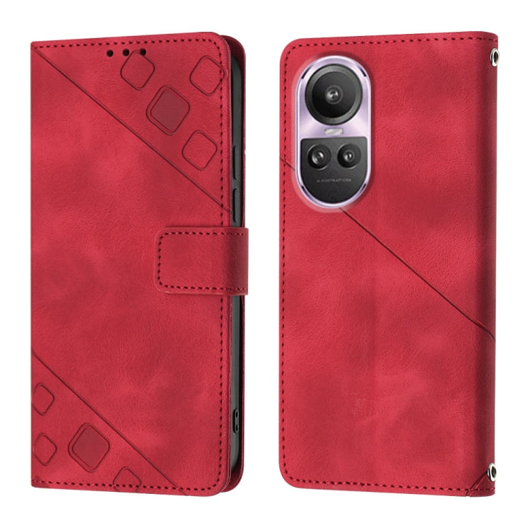 For OPPO Reno10/10 Pro Global Skin-feel Embossed Leather Phone Case