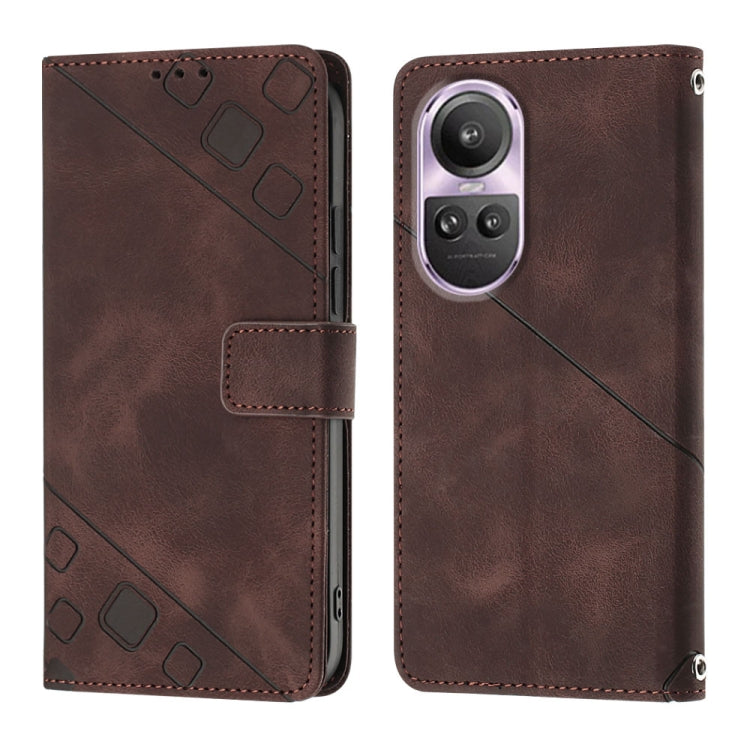 For OPPO Reno10/10 Pro Global Skin-feel Embossed Leather Phone Case