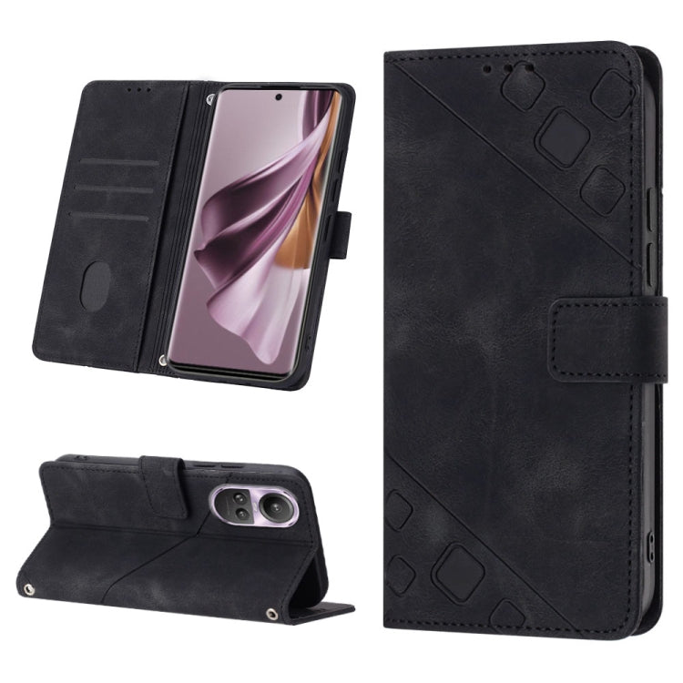 For OPPO Reno10/10 Pro Global Skin-feel Embossed Leather Phone Case