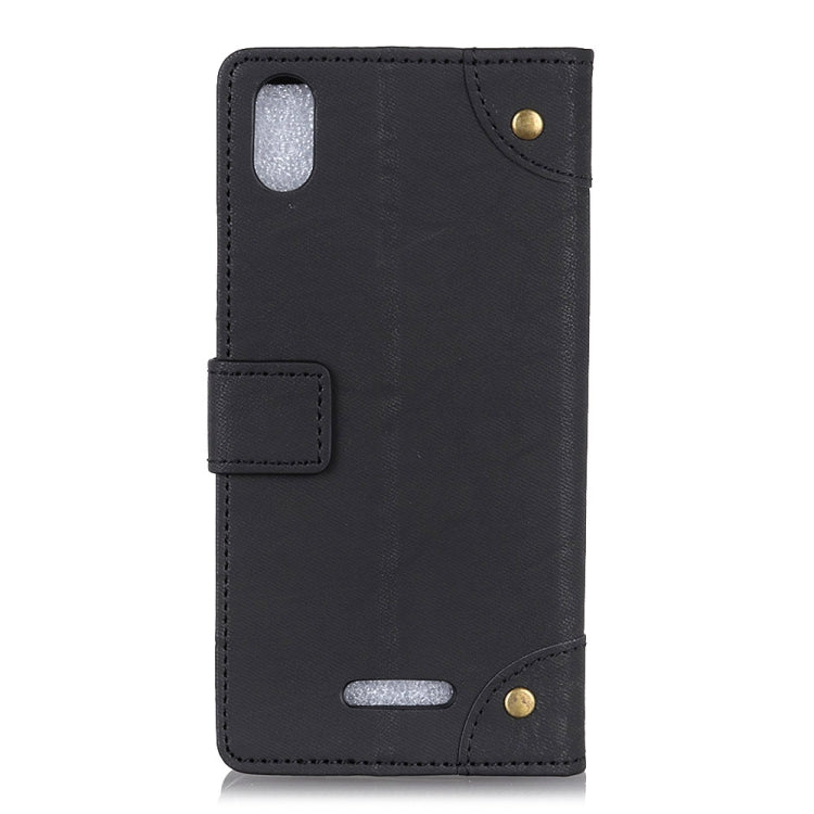 For Wiko Y61 Copper Buckle Retro Crazy Horse Texture Horizontal Flip Leather Case with Holder & Card Slots & Wallet