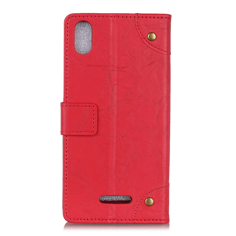 For Wiko Y61 Copper Buckle Retro Crazy Horse Texture Horizontal Flip Leather Case with Holder & Card Slots & Wallet
