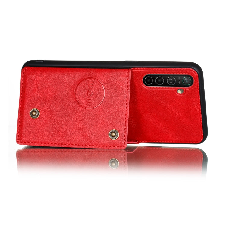 For OPPO X50 Pro 5G Double Buckle PU + TPU Shockproof Magnetic Protective Case with Card Slot & Holder