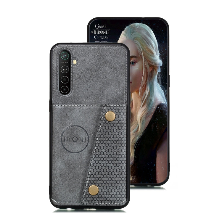 For OPPO X50 Pro 5G Double Buckle PU + TPU Shockproof Magnetic Protective Case with Card Slot & Holder