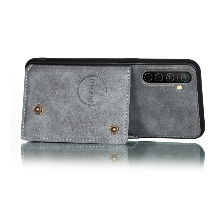 For OPPO X50 Pro 5G Double Buckle PU + TPU Shockproof Magnetic Protective Case with Card Slot & Holder