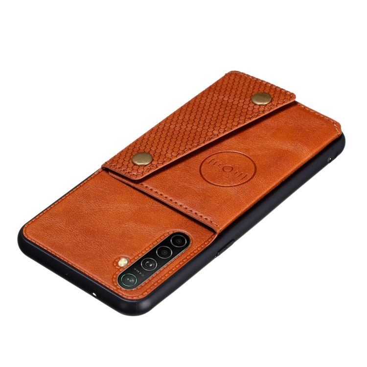 For OPPO X50 Pro 5G Double Buckle PU + TPU Shockproof Magnetic Protective Case with Card Slot & Holder