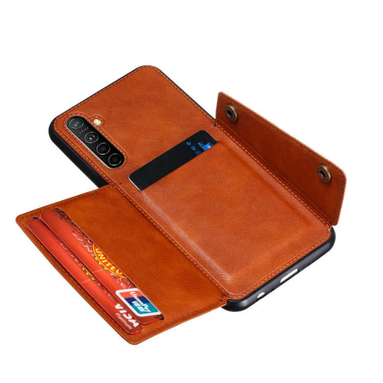 For OPPO X50 Pro 5G Double Buckle PU + TPU Shockproof Magnetic Protective Case with Card Slot & Holder