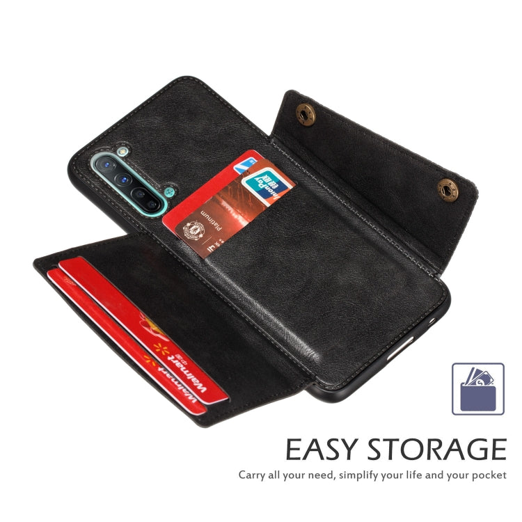 For OPPO Reno3 Double Buckle PU + TPU Shockproof Magnetic Protective Case with Card Slot & Holder