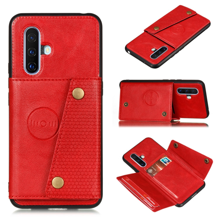 For Vivo X30 Double Buckle PU + TPU Shockproof Magnetic Protective Case with Card Slot & Holder