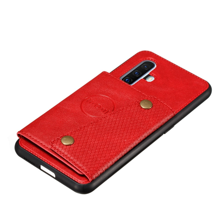 For Vivo X30 Double Buckle PU + TPU Shockproof Magnetic Protective Case with Card Slot & Holder
