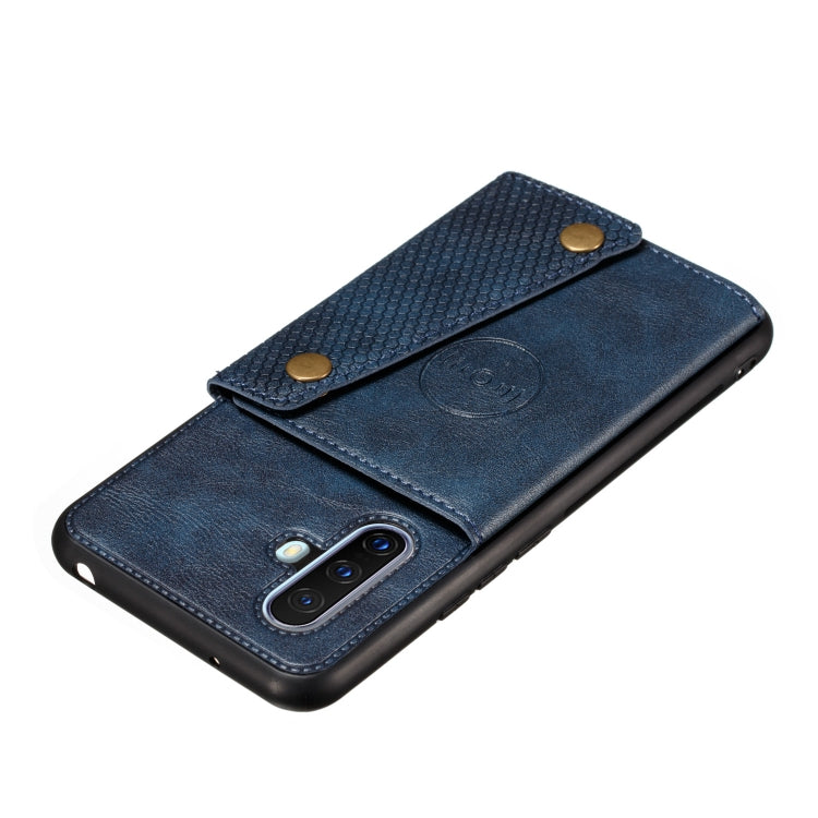 For Vivo X30 Double Buckle PU + TPU Shockproof Magnetic Protective Case with Card Slot & Holder